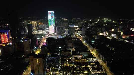 江苏徐州城市夜景灯光城市夜景航拍