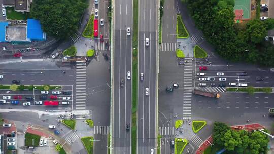 十字路口 高架桥视频素材模板下载