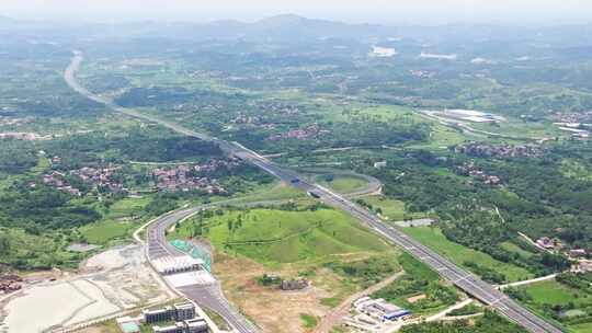 湖北省武大高速黄陂木兰地区航拍