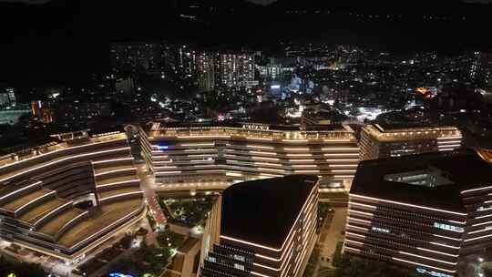 福建厦门大学艺术学院夜景航拍