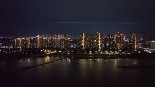 航拍福州闽江尤溪洲大桥道路江景