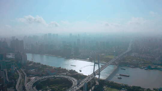 上海南浦大桥 城市立交桥 城市车流视频素材模板下载