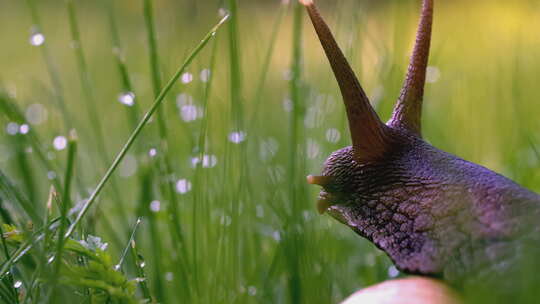 草丛中的蜗牛视频素材模板下载