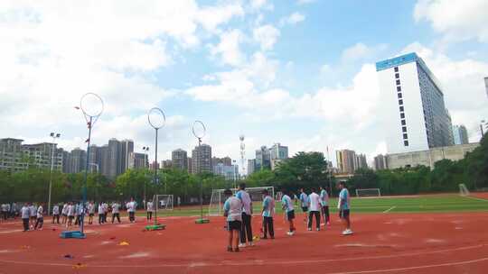 学生 抛绣球高清在线视频素材下载