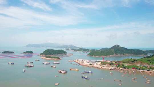 福建宁德霞浦花竹村渔港风景航拍