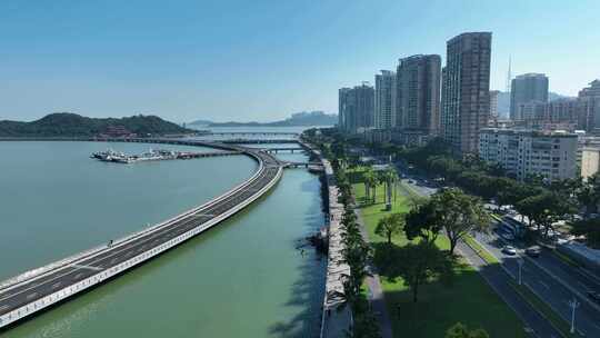 海边公路航拍沿海公路海岸线风光沿海大道