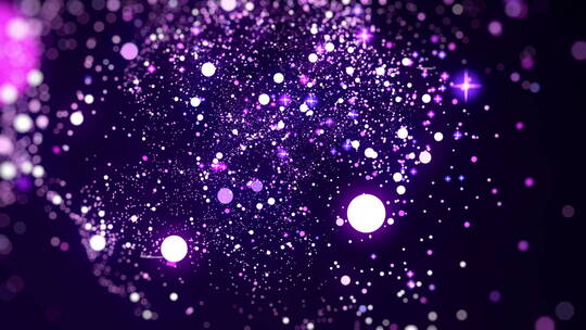唯美璀璨夜空紫色星光粒子舞台背景素材视频素材模板下载
