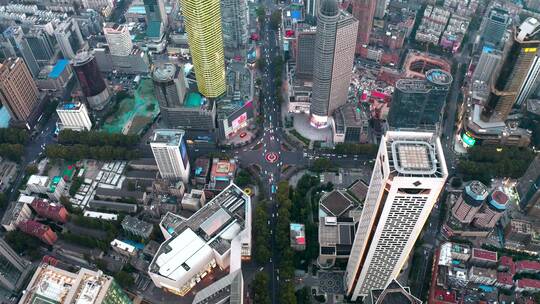 江苏省南京市新街口商圈航拍