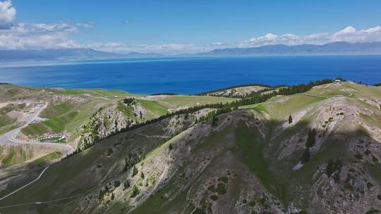 航拍山川湖泊风景