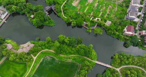 杭州市西湖区三墩兰里公园兰里景区航拍