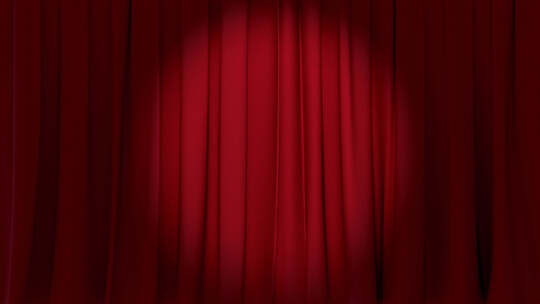 透明背景布艺舞台真丝红4k上的窗帘开合过
