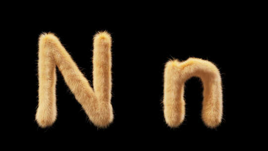 大写和小写Chick羊毛字母N的3D动画视频素材模板下载