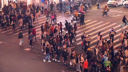 广州北京路十字路口街头人流4k视频素材视频素材模板下载