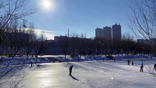 冬天 滑冰 雪 冰 风景 旅行 游客 户外