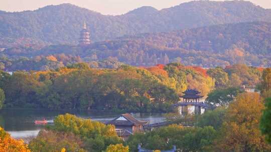 杭州西湖秋天风景