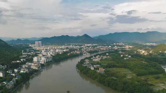 中国桂林市，亚洲著名旅游目的地，鸟瞰