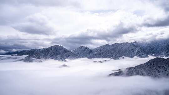 清晨云海日出云层山顶山林云雾缭绕风景风光视频素材模板下载