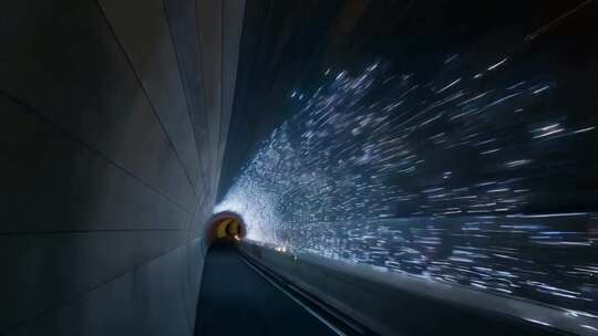 隧道内行驶视角光影效果