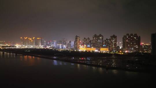 泉州市区江滨夜景航拍