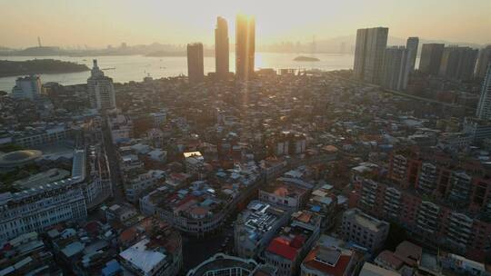 厦门航拍老城区建筑景观