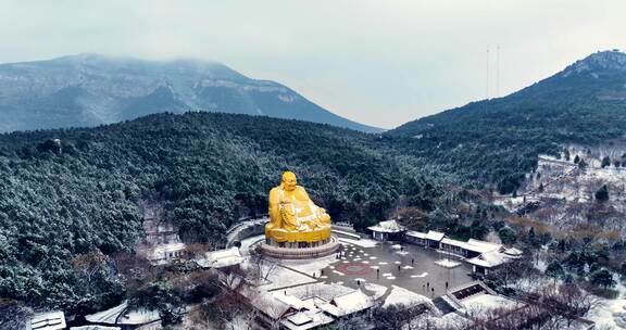 千佛山雪景航拍