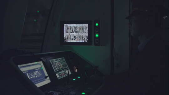 地拍武汉地铁驾驶员司机操作台视频素材模板下载