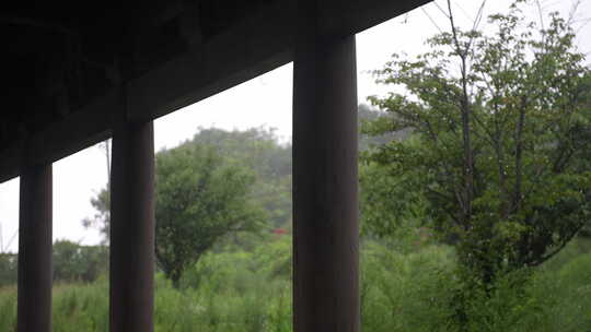 雨天惊蛰屋檐下雨雨水谷雨挂建筑禅意古风