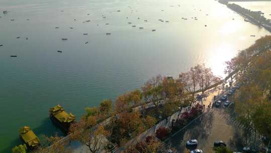 杭州西湖景区北山街风景航拍