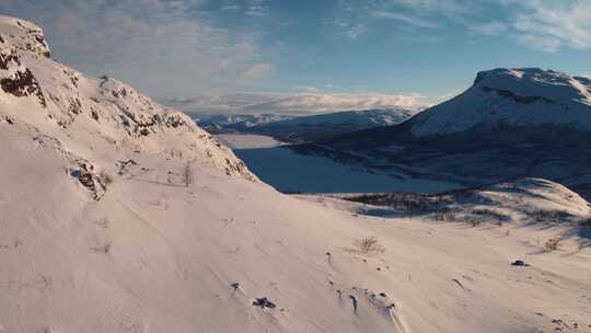 冬季山林雪景全景