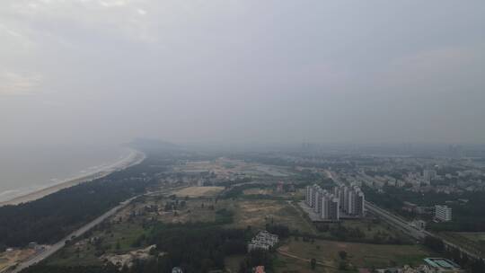 广东茂名中国第一滩景区航拍