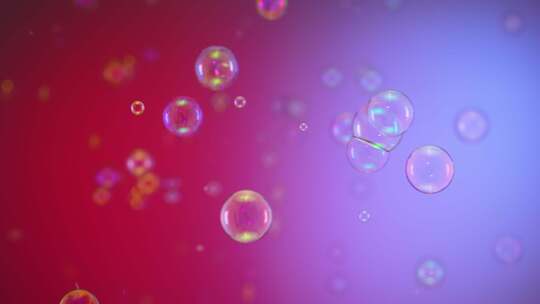 美丽的彩虹肥皂泡在空中飞舞视频素材模板下载