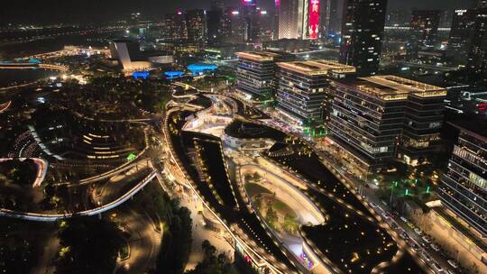 深圳欢乐港湾摩天轮夜景视频素材模板下载