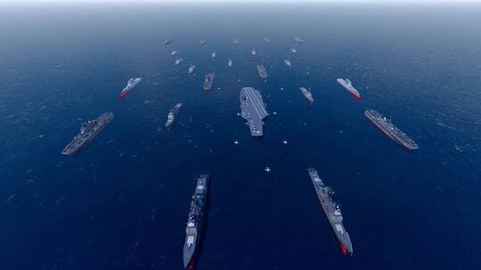4K 航母舰队战斗群出海作战视频素材模板下载