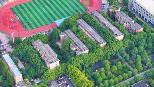 湖南财政经济学院航拍长沙市大学校园风景风