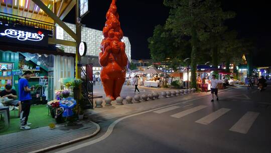 街头逛街路边摊市井集市街景夜市夜店