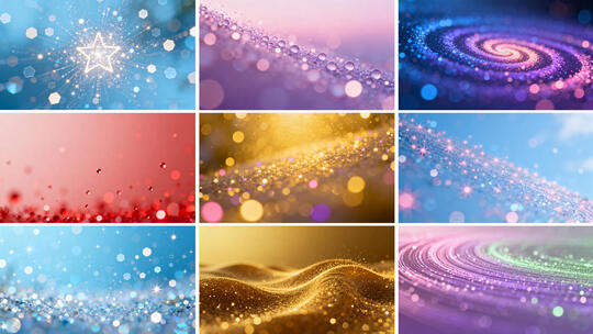 动感炫彩粒子背景 梦幻光效动态素材
