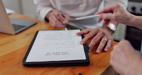 人、手和签署遗嘱或文书作为人寿保险或资产