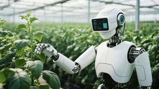 温室大棚内机器人检查植物