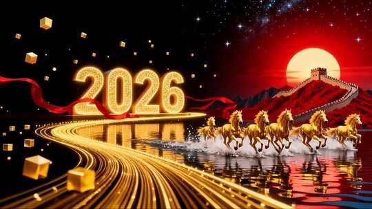 4k金色骏马奔跑2026年会合集