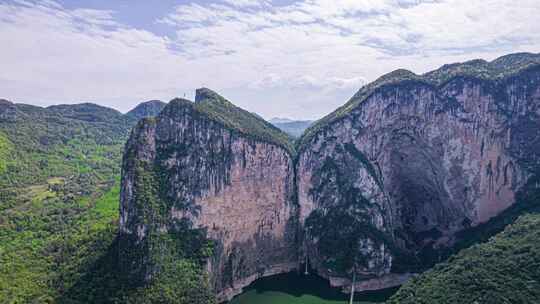 8K湖北恩施清江蝴蝶岩4A景区航拍延时