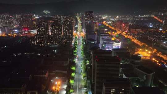 夜景航拍 青岛夜景 青岛航拍 院士港夜景