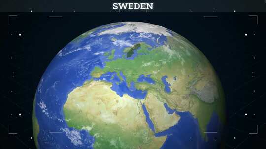 瑞典地图来自地球