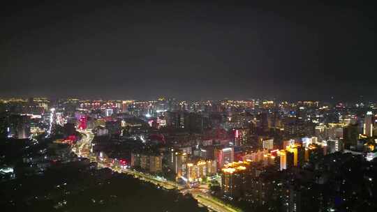 航拍福建泉州夜景丰泽区夜景