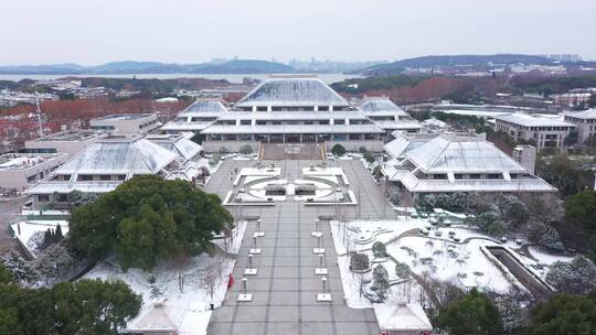 湖北省博物馆雪景航拍