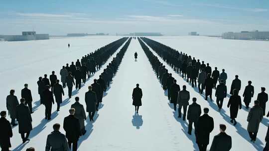 排队人群社会概念抽象视频