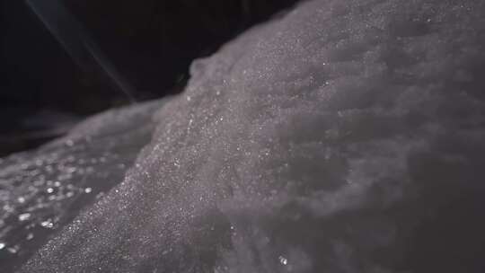 微距特写雪堆细节