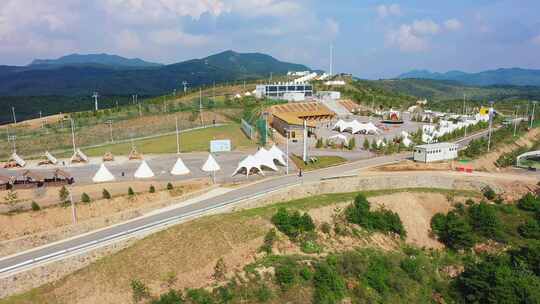 户外露营地帐篷鸟瞰全景