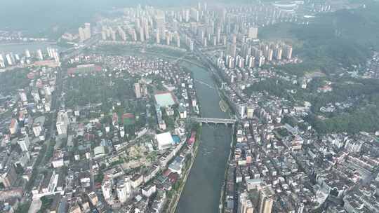 南平市建阳区航拍福建城市建筑高空俯拍鸟瞰