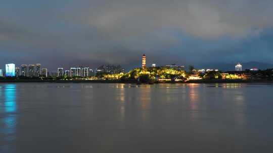 温州鹿城区夜景延时航拍