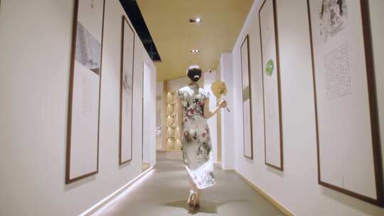 美女服装店旗袍视频素材模板下载